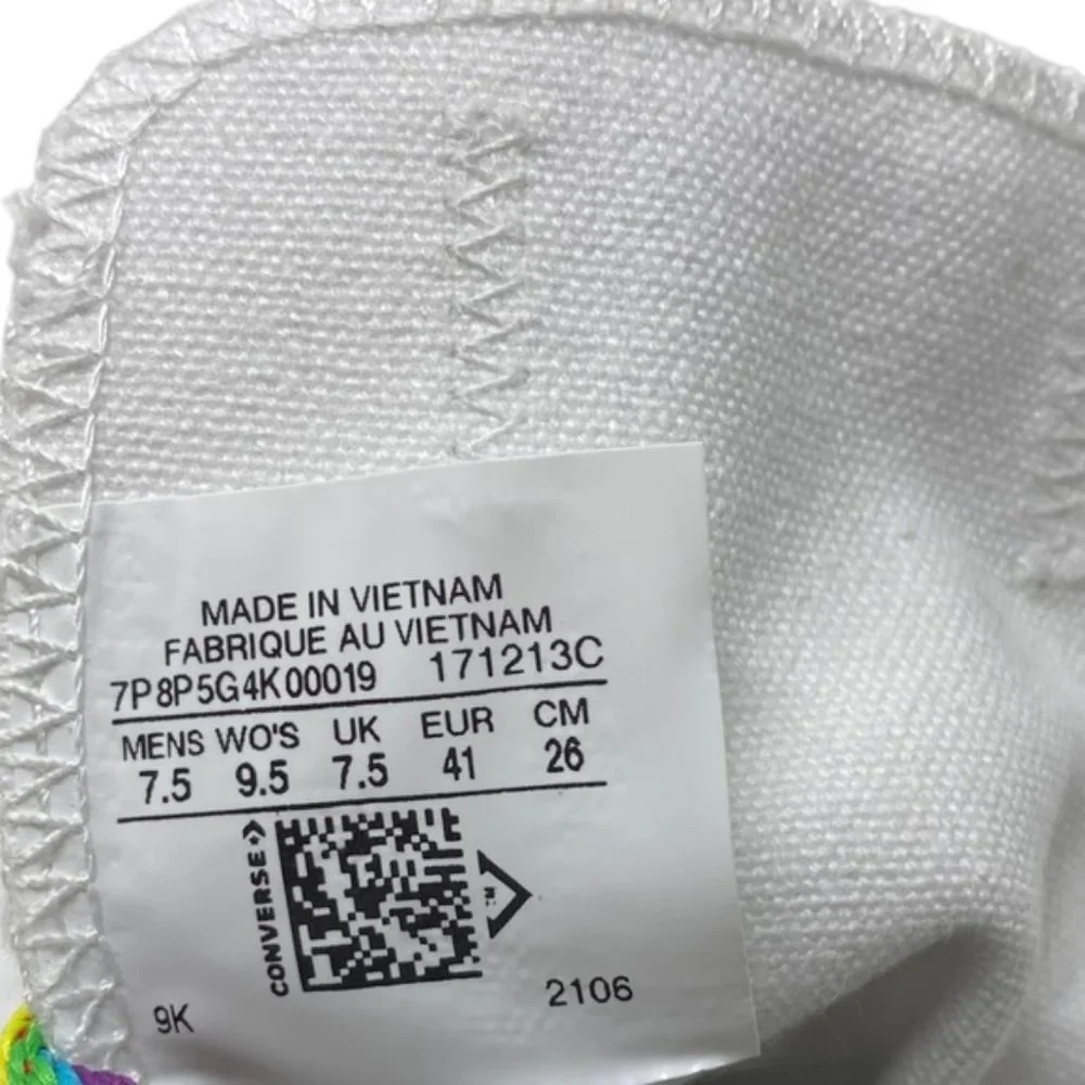 Converse Ctas OX Low Wedding White Canvas Women's Sneakers Custom 171213C- Multi - Picture 10 of 10